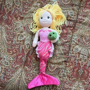 Pink Mermaid Doll with Yellow Hair